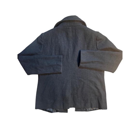 Gap Black Wool Blend Peacoat Jacket Womens Medium Classic Button Coat - Picture 3 of 5